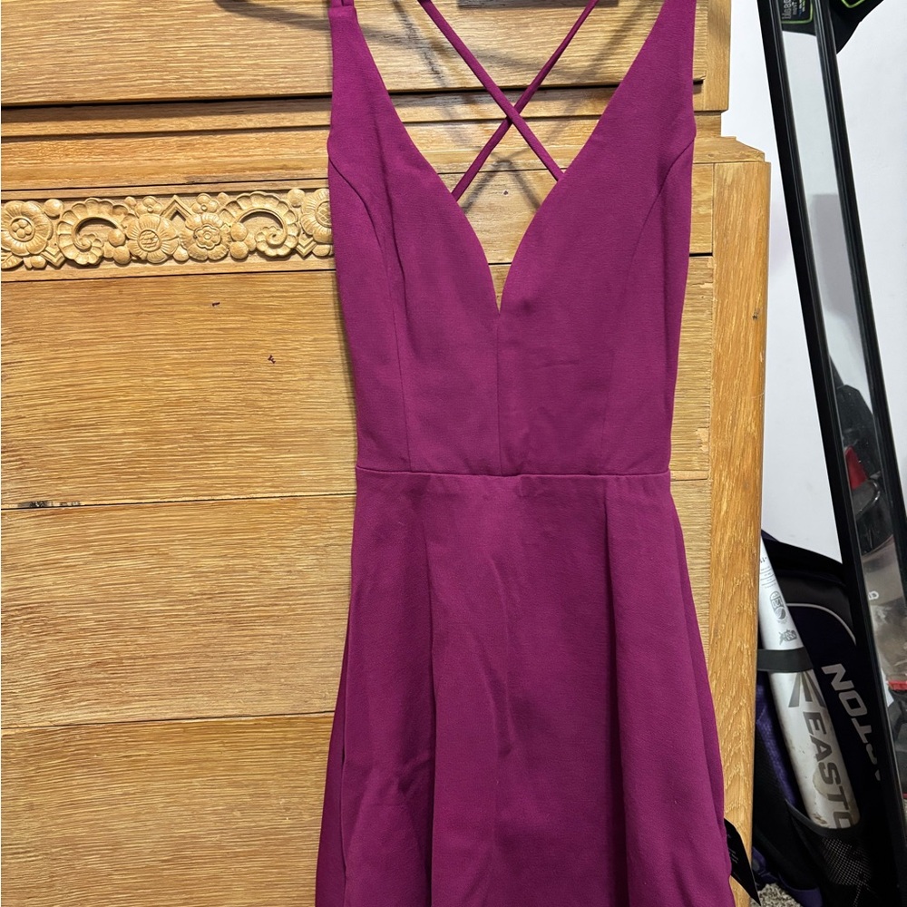 Lulu's Purple Sleeveless V-Neck Sundress